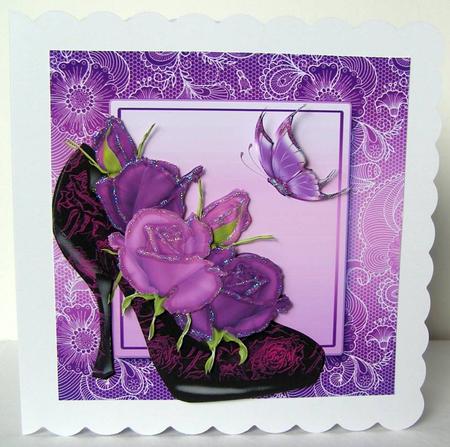 Heirloom Roses & Flocked Shoe + Decoupage by Margaret McCartney