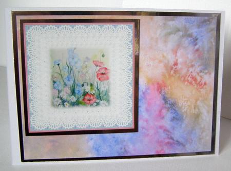 Watercolour Burst Vellum in Red/pink/blue by Margaret McCartney