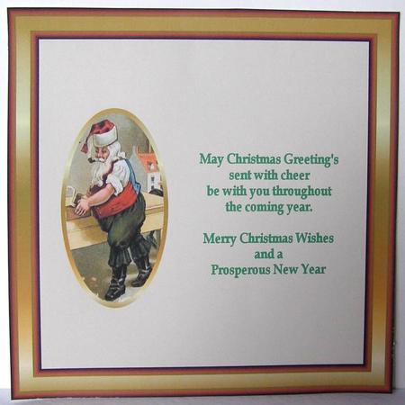 Santa 7.5 x 7.5ins Vintage Christmas Insert by Margaret McCartney