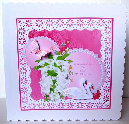 Wedding Day with Swans and Butterflies Topper by Margaret McCartney