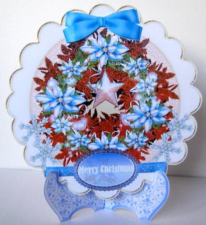 Blue Christmas Plate by Margaret McCartney