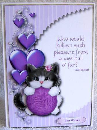 Wee Ball O' Fur Card Topper 1 by Margaret McCartney