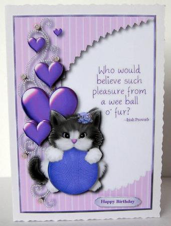 Wee Ball O' Fur Card Topper 2 by Margaret McCartney