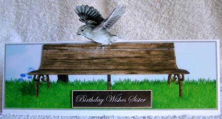 Little Bird Over the Edge Large Card by Margaret McCartney
