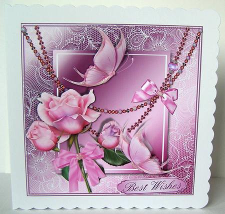 The Elegant Rose Card Topper by Margaret McCartney