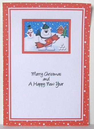 A5 Xmas Ben Polar Bears Cracker Matching Insert by Margaret McCartney