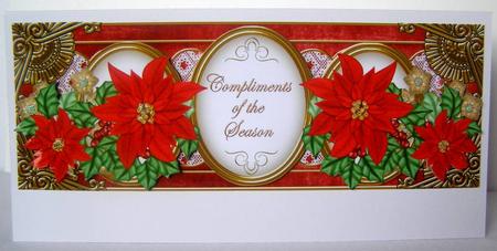 Red Poinsettia Compliments of Season Large Dl Decoupage by Margaret McCartney