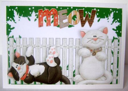 Lazy Cats in the Garden A4 by Margaret McCartney