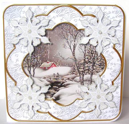 Winter Walk Snowflake Fancy Picture 8in Decoupage Cf Kit by Margaret McCartney