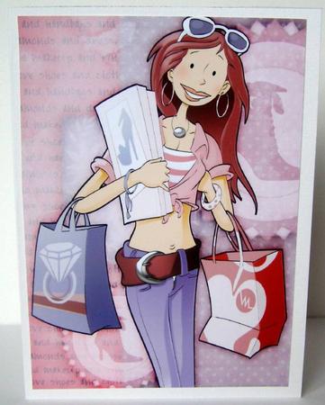 Shopaholic (shabby Pink) A4 by Margaret McCartney