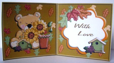 Sunflower Teddy Bear with Love Insert by Margaret McCartney