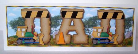 Construction Dad Large Dl Card with Decoupage by Margaret McCartney