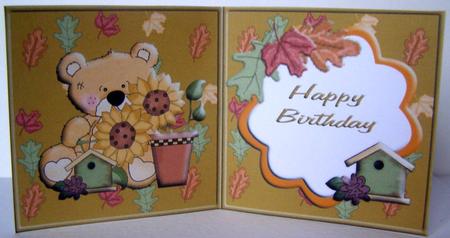 Sunflower Teddy Bear Birthday Insert by Margaret McCartney