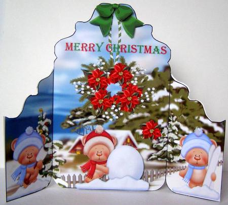 Gatefold Teddies Snowfun by Margaret McCartney