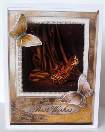 Animal Print Shoes with Flutters in Gold Swirl Frame by Margaret McCartney