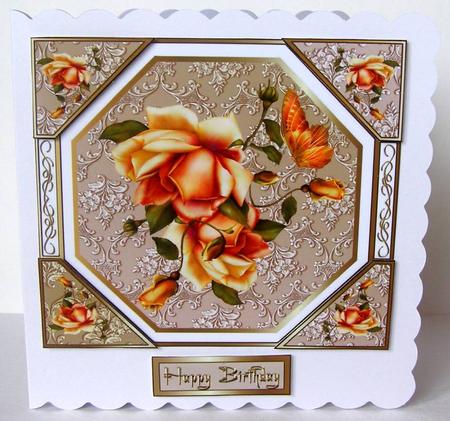 Card Front - Autumn Roses by Margaret McCartney