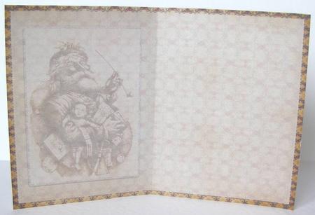 Vintage Sepia Santa Card Insert by Margaret McCartney