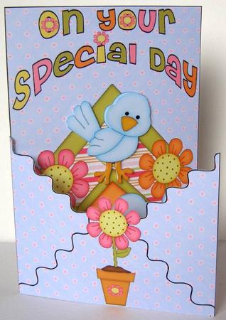 Envelope Card Birdy Birthday by Margaret McCartney