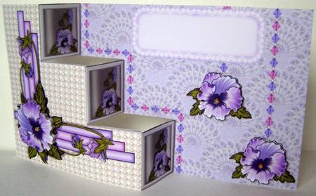 Pansy Fans Fold Card by Margaret McCartney