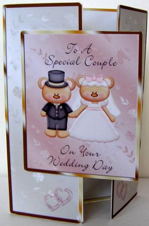 Wedding Bears Gatefold Card by Margaret McCartney