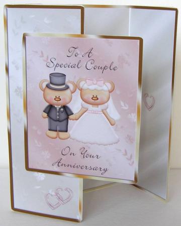 Bride & Groom Bears Anniversary Gatefold by Margaret McCartney