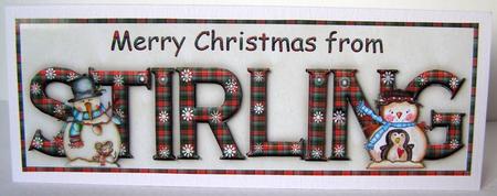 Merry Christmas from Stirling Large Dl Card by Margaret McCartney