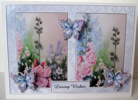 Bleu Floral Butterflies by Margaret McCartney