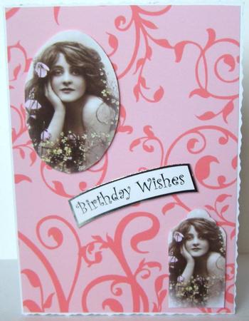 Foliage Swirls A4 Backing Paper in Baby Pink by Margaret McCartney