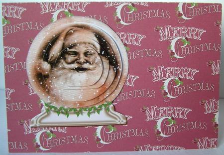 Sepia Santa Snow Globe Pyramid by Margaret McCartney