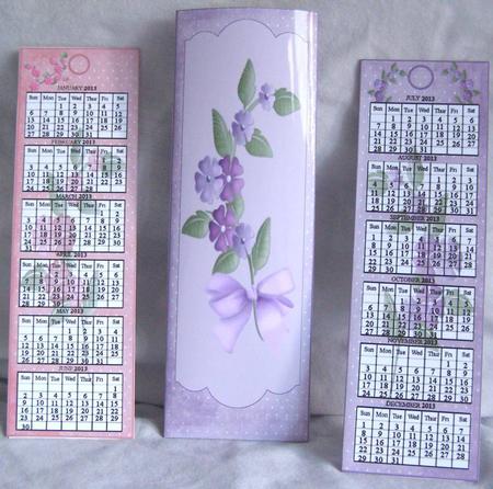 Floral Calander Bookmark Envelope by Margaret McCartney