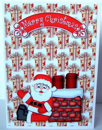 Xmas Rooftop Santa 3D Decoupage Sheet by Margaret McCartney