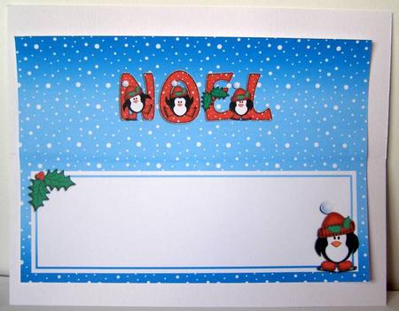 Xmas Noel Penguins Matching Large Dl Insert by Margaret McCartney