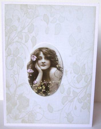 Cream Embossed Roses Paper by Margaret McCartney