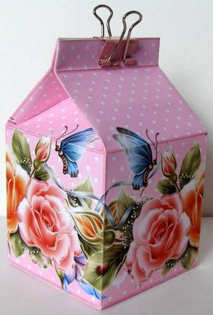 Milk Carton Gift Boxes - Garland of Roses by Margaret McCartney