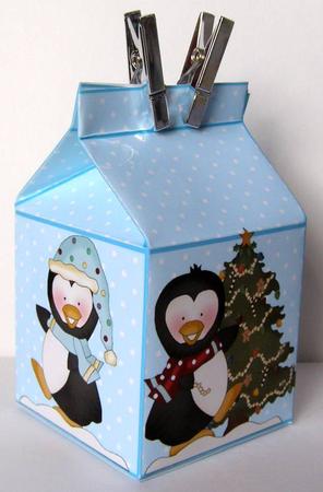 Milk Carton Gift Box - Penguin Parade by Margaret McCartney