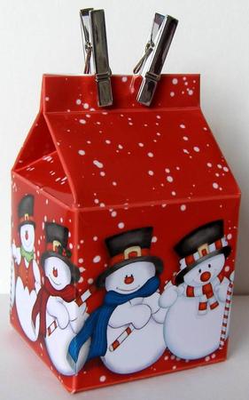 Milk Carton Gift Box - Snowtime by Margaret McCartney