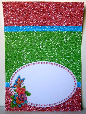 Glittery Butterflies & Flowers Insert - Pink & Green by Margaret McCartney