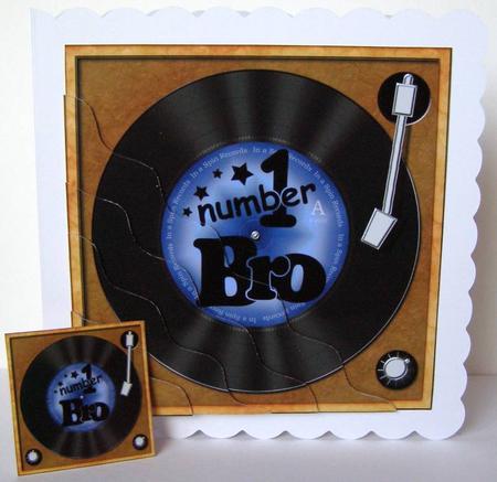 Number 1 Bro Record - Wavy Corner side stacker Topper by Margaret McCartney