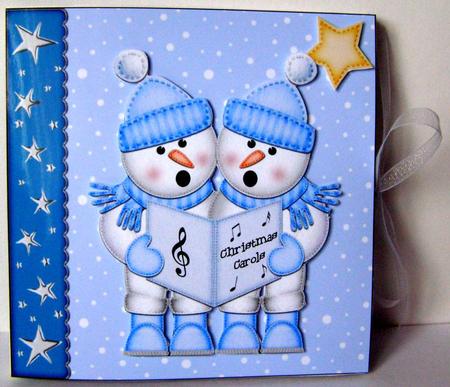 3D Christmas Snowmen Carousel Card Kit by Margaret McCartney