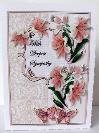 Sympathy Lillies and Butterflies by Margaret McCartney