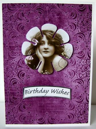 Lilac Snowflake Dark Border A4 Backing Paper by Margaret McCartney