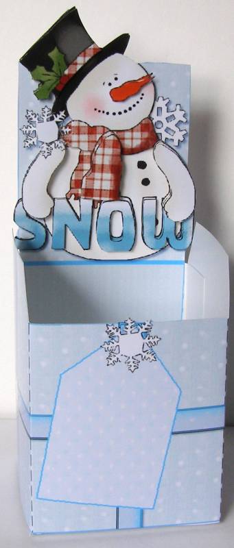 Christmas Snowman Party Favour Place Setting Gift Box by Margaret McCartney