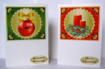 Christmas Bauble and Candles Toppers by Margaret McCartney