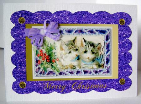 Cute Vintage Kittens Christmas Sheet by Margaret McCartney