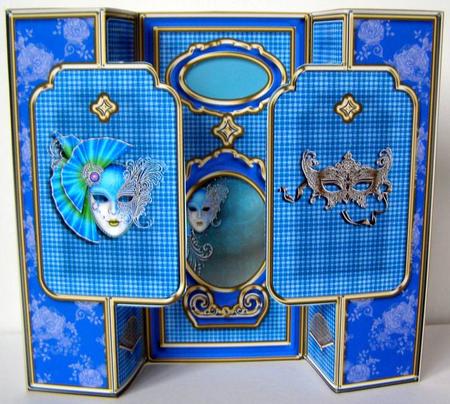Double Fold Back Masquerade in Blue by Margaret McCartney