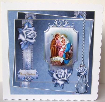 Christmas Nativity in Bleu by Margaret McCartney