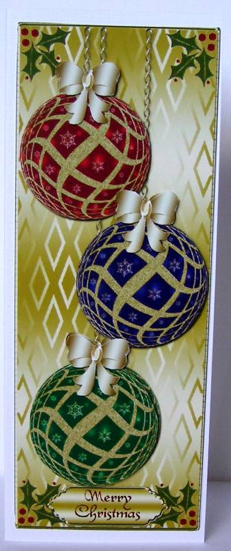 Christmas Baubles Dl Topper 1 by Margaret McCartney