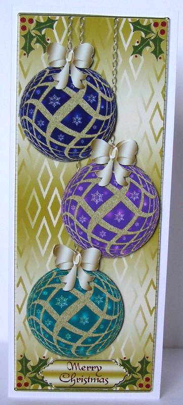 Christmas Baubles Dl Topper 2 by Margaret McCartney