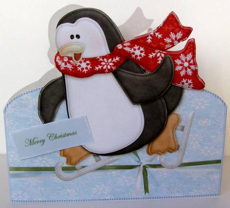 Penguin Shaped Card and Decoupage by Margaret McCartney