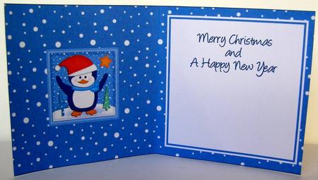 Xmas Cute Penguin Matching Insert Square Landscape by Margaret McCartney